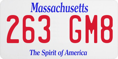 MA license plate 263GM8