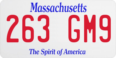 MA license plate 263GM9