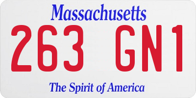 MA license plate 263GN1