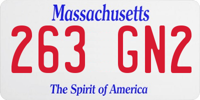 MA license plate 263GN2