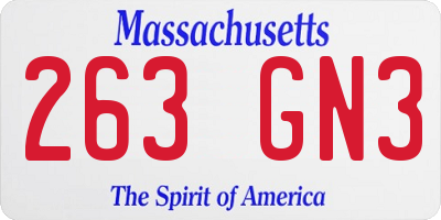 MA license plate 263GN3
