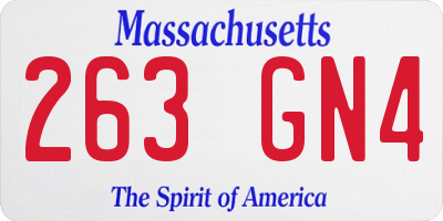 MA license plate 263GN4