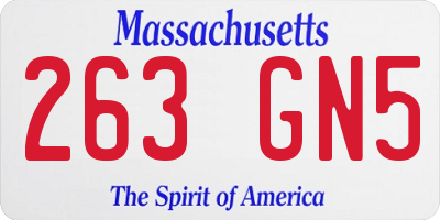 MA license plate 263GN5