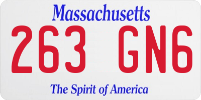 MA license plate 263GN6