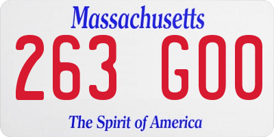 MA license plate 263GO0