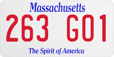 MA license plate 263GO1