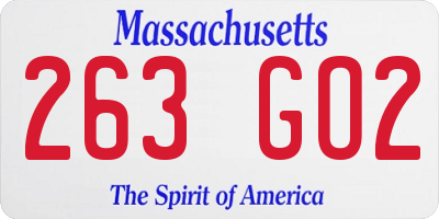 MA license plate 263GO2