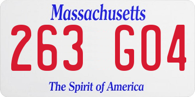 MA license plate 263GO4