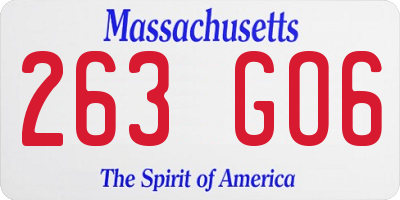 MA license plate 263GO6