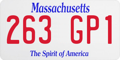 MA license plate 263GP1