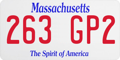 MA license plate 263GP2