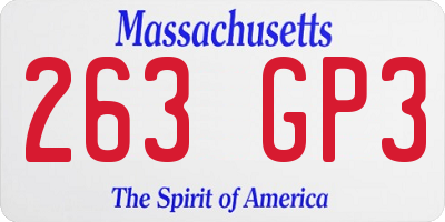 MA license plate 263GP3