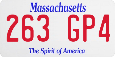 MA license plate 263GP4