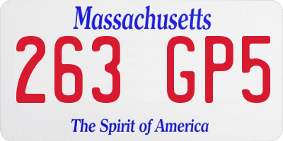 MA license plate 263GP5