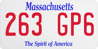 MA license plate 263GP6