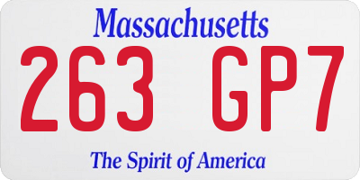 MA license plate 263GP7