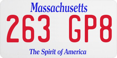 MA license plate 263GP8