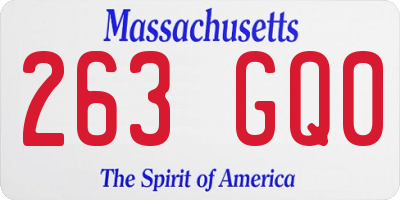 MA license plate 263GQ0