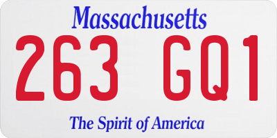 MA license plate 263GQ1