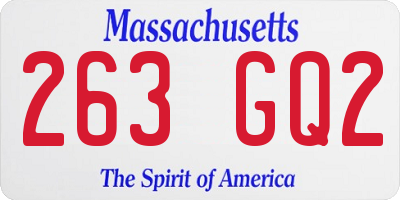 MA license plate 263GQ2