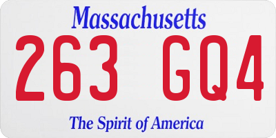 MA license plate 263GQ4