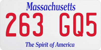 MA license plate 263GQ5