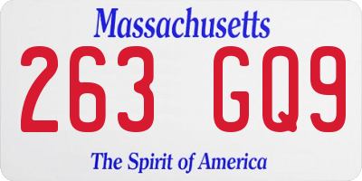 MA license plate 263GQ9