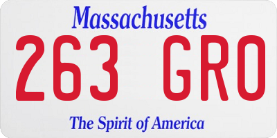 MA license plate 263GR0