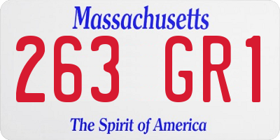 MA license plate 263GR1