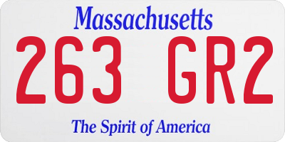 MA license plate 263GR2