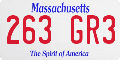 MA license plate 263GR3