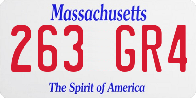 MA license plate 263GR4