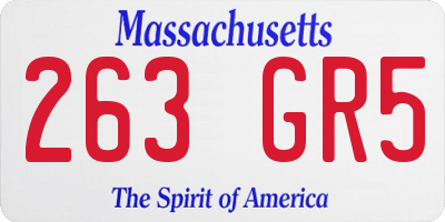 MA license plate 263GR5
