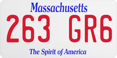 MA license plate 263GR6