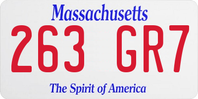 MA license plate 263GR7