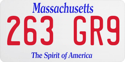 MA license plate 263GR9
