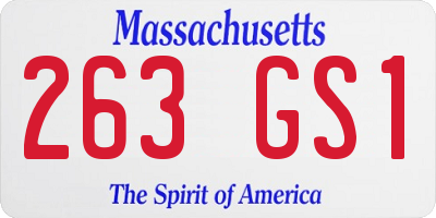 MA license plate 263GS1