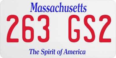 MA license plate 263GS2
