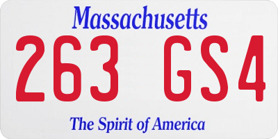 MA license plate 263GS4