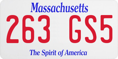 MA license plate 263GS5
