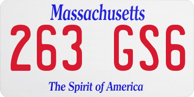 MA license plate 263GS6