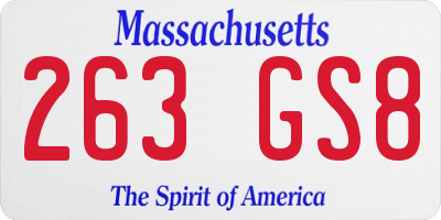 MA license plate 263GS8