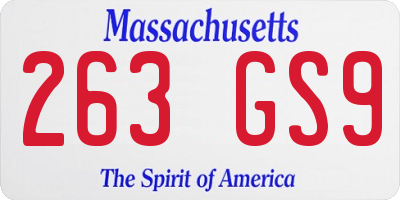 MA license plate 263GS9