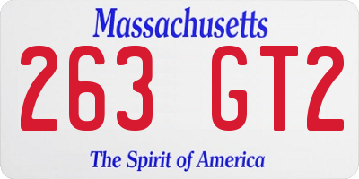 MA license plate 263GT2