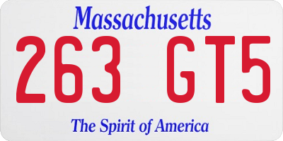 MA license plate 263GT5