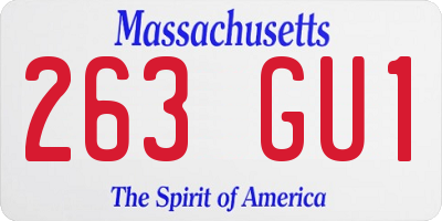 MA license plate 263GU1