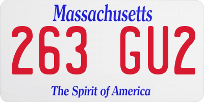 MA license plate 263GU2