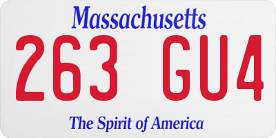 MA license plate 263GU4