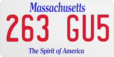 MA license plate 263GU5