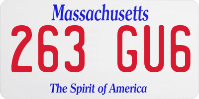 MA license plate 263GU6